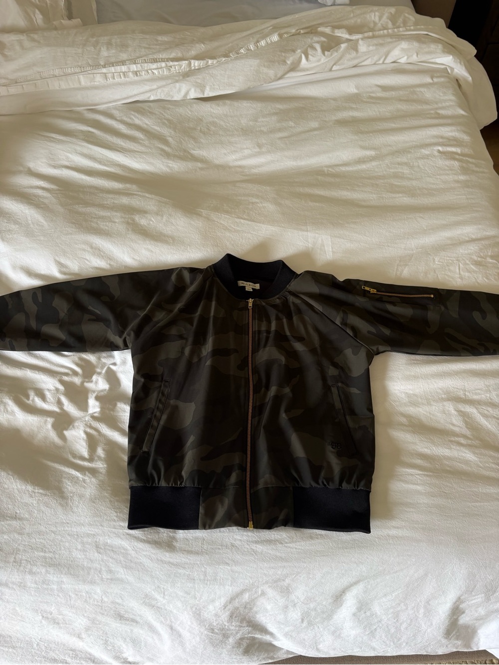 Albion Camo Bomber Jacket with Gold Zipper